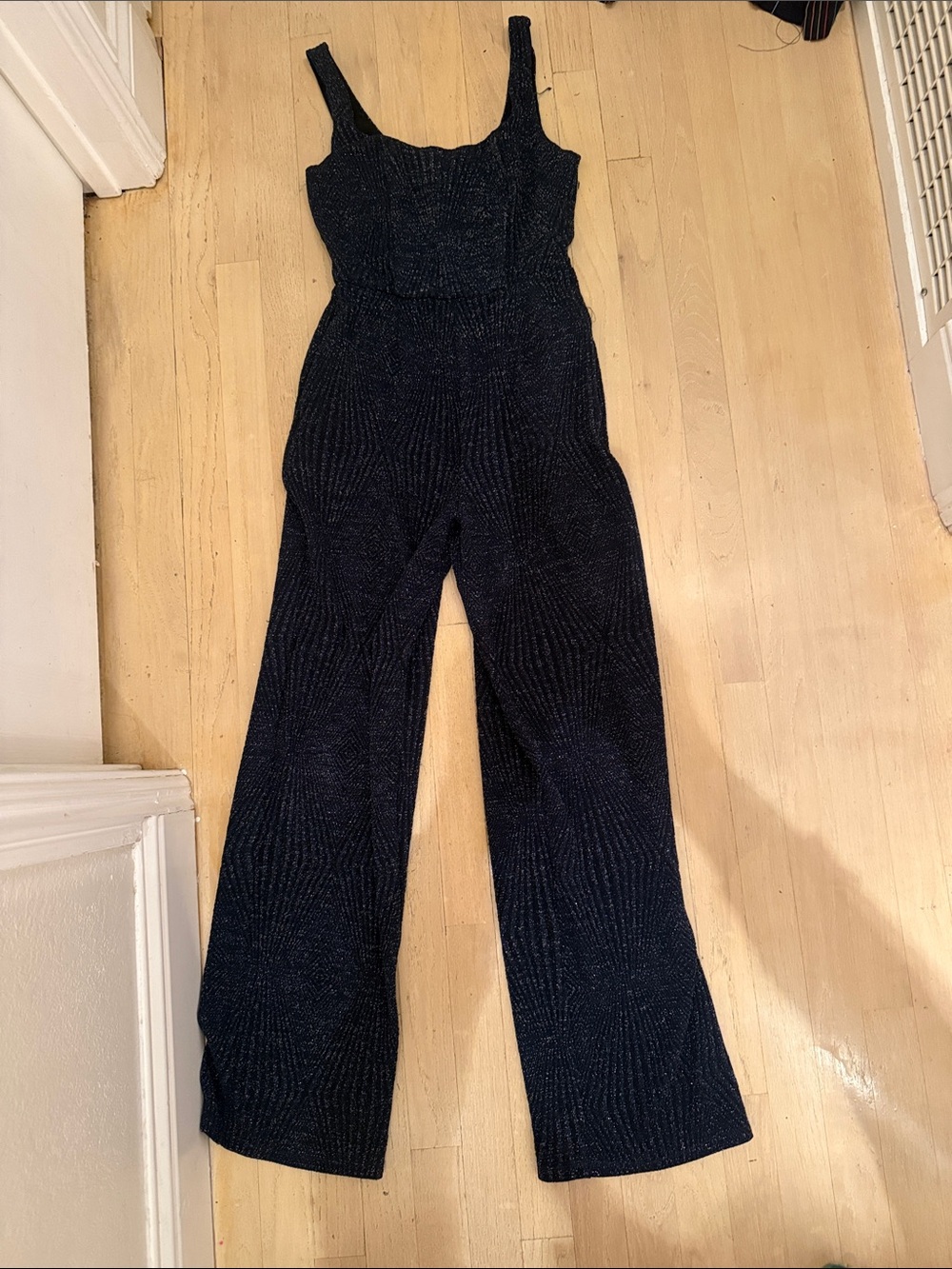 Black Sparkle Wide-Leg Knit Jumpsuit